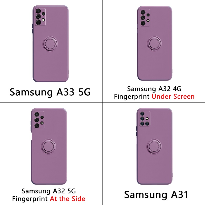 Ốp lưng Samsung A33 5G Case A32 A31 A30 A20 4G 5G Giá đỡ vòng từ tính Chân đế Silicone mềm Bảo vệ toàn diện Máy ảnh Dây buộc Miễn phí Chống va đập