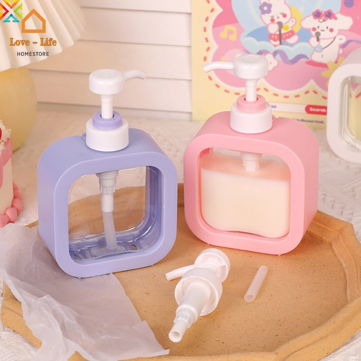 Bình Đựng Xà Phòng Dạng Lỏng 300Ml Hình Vuông Tiện Dụng Cho Phòng Tắm