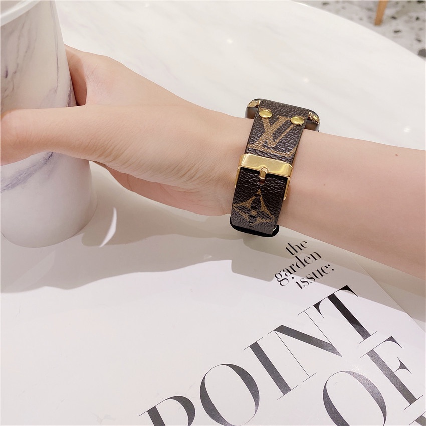 Dây Đeo Bằng Da LV Dành Cho Đồng Hồ Thông Minh Apple Watch 8 Ultra 7 49mm 45mm 41mm 44mm 40mm 42mm 38mm i-Watch 6 SE 5 4 3