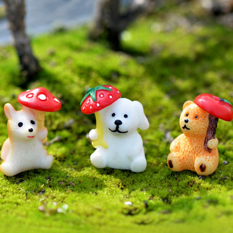 1 Đồ trang trí Chú Chó / Gấu / Nấm / Nấm / Chuột Hamster / Dâu Tây / Gấu Nhỏ Trang Trí Tiểu Cảnh