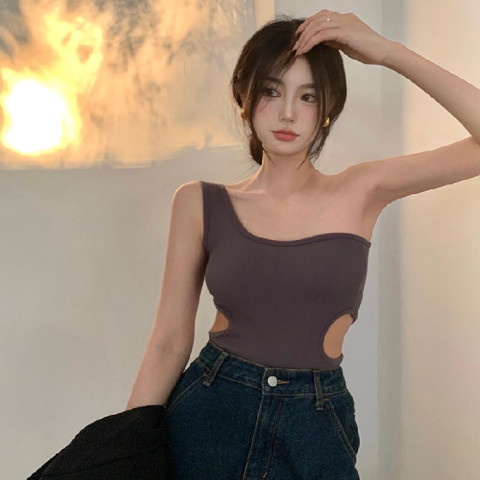 【ZHELIHANGFEI】 / hot Girl Áo Ngắn Không Tay Có Đệm Ngực Thời Trang Quyến Rũ Dành Cho Nữ