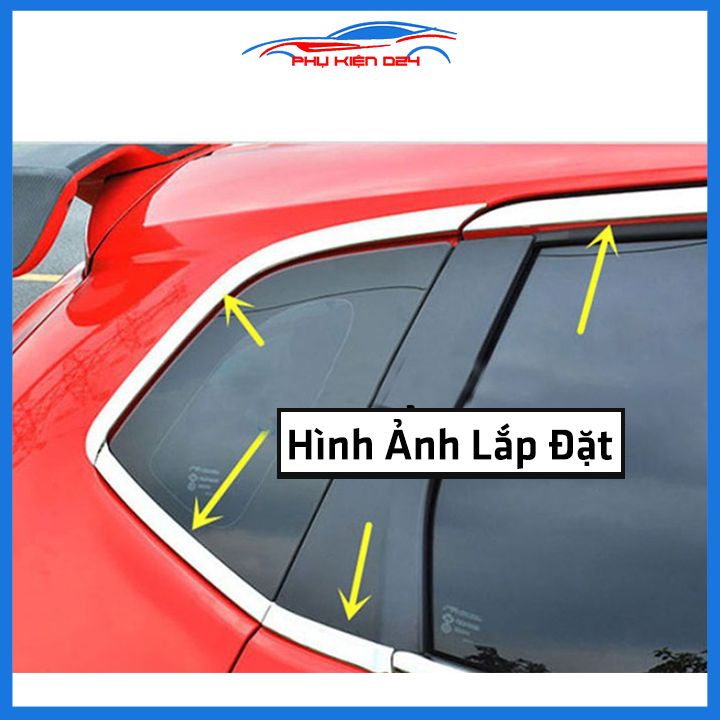 Bộ nẹp viền cong kính Inox Cho Honda Jazz