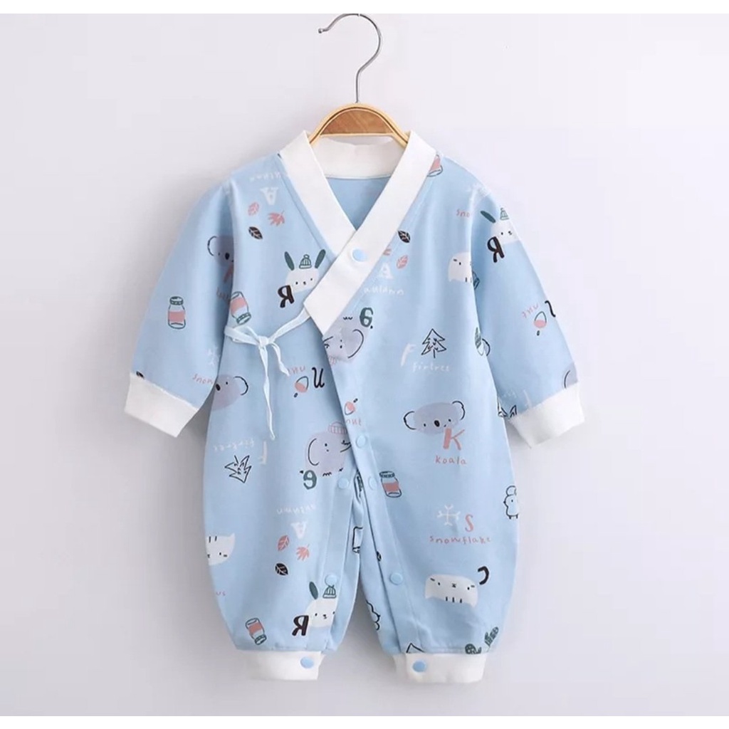 Quần áo trẻ em Bộ body dài tay cho bé trai bé gái 0 đến 24 tháng tuổi body thu đông dây buộc hình thú BD046