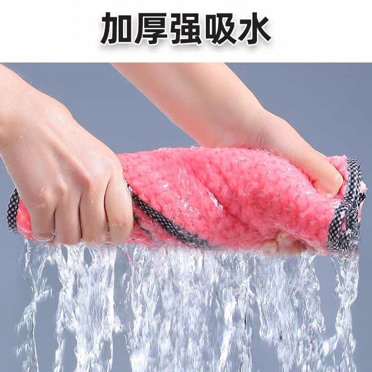 Khăn lau tay, khăn lau chén bát nhà bếp vuông có dây treo kiểu mới đa năng, dễ giặt