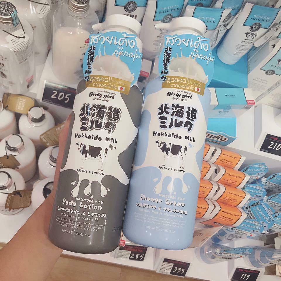 Sữa Tắm Trắng or Lotion Beauty Buffet Hokkaido Milk Whitening AHA Shower Cream 700ml