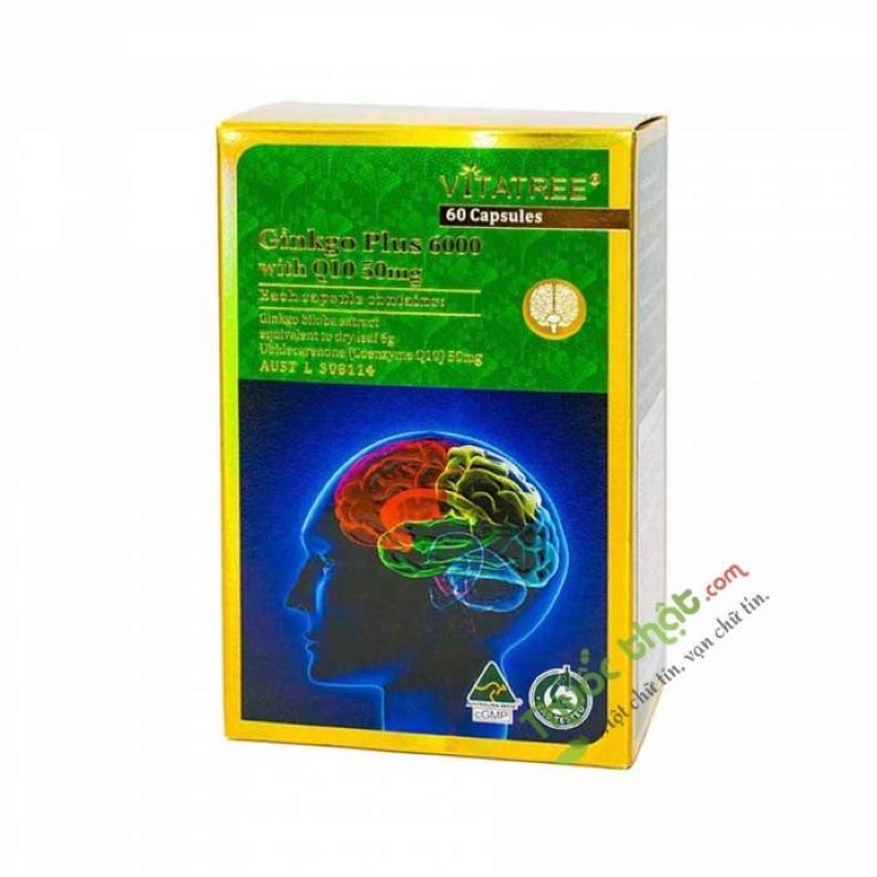 Vitatree Ginkgo Plus 6000MG With Q10 Tăng Cường Tuần Hoàn Não 60 Viên