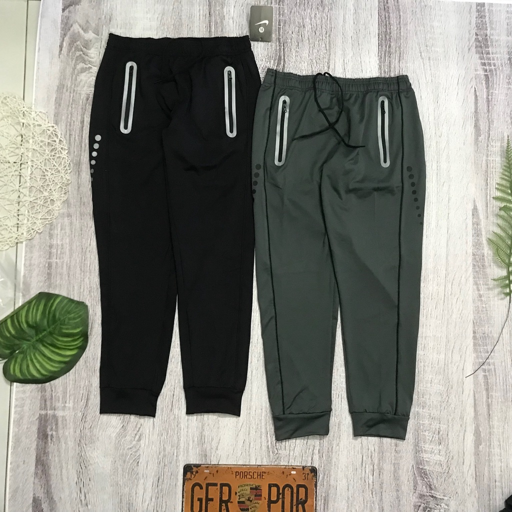 Quần Jogger Thể Thao Nam 3 Túi Khóa Ép - Quần Dài Nam Bo Gấu Thun