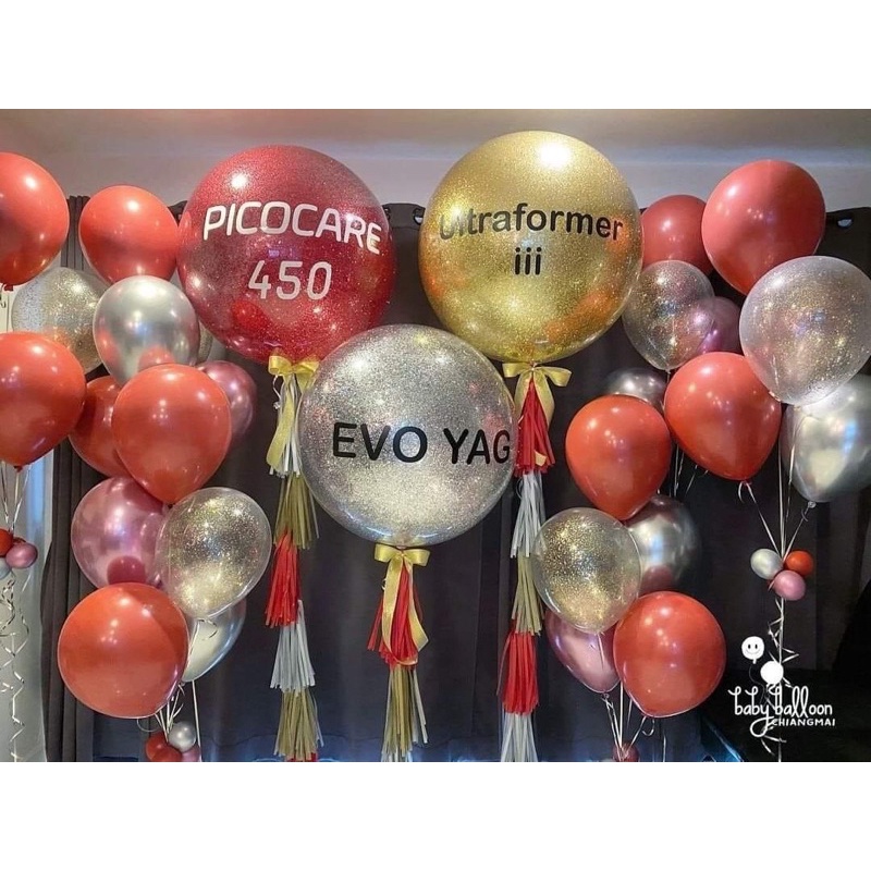 Combo bóng jumbo kim tuyến in chữ decal kèm nguyên liệu tự làm