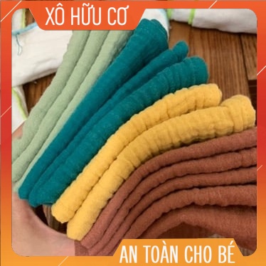 Khăn xô Organic (Muslin) màu trơn - Khăn xô hữu cơ thân thiện với da bé