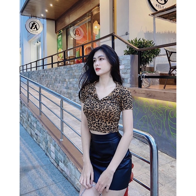 POLO CROPTOP tay ngắn hoạ tiết▪Best Seller