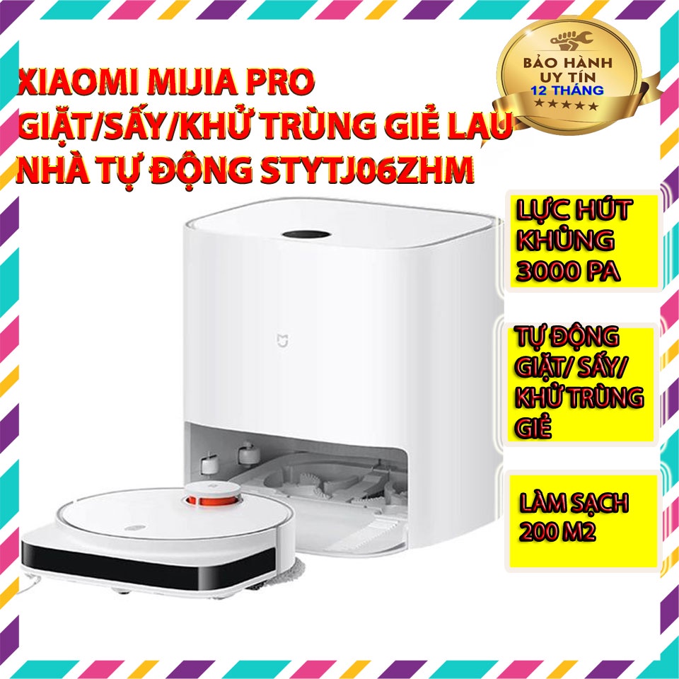 Robot hút bụi lau nhà Xiaomi Mijia SC Pro giặt giẻ tự nhiên lau xoáy uy lực STYTJ06ZHM