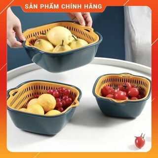 Bộ Rổ Nhựa Vuông Kèm Chậu 6 Món Cao Cấp,Có Lỗ Thoát, Đựng Đồ Đa Năng, Siêu Bền , Đủ Size