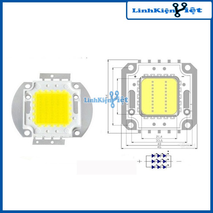 Đèn led công suất 50W điện áp 12V ánh sáng trắng