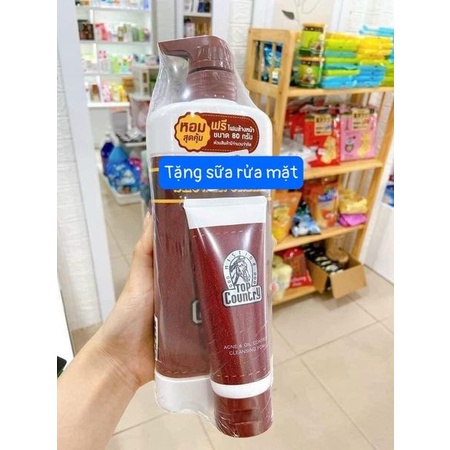 SỮA TẮM NGỰA TOP COUNTRY THÁI LAN 500ML TẶNG KEM SỮA RỬA MẶT/ LĂN NÁCH NGẪU NHIÊN
