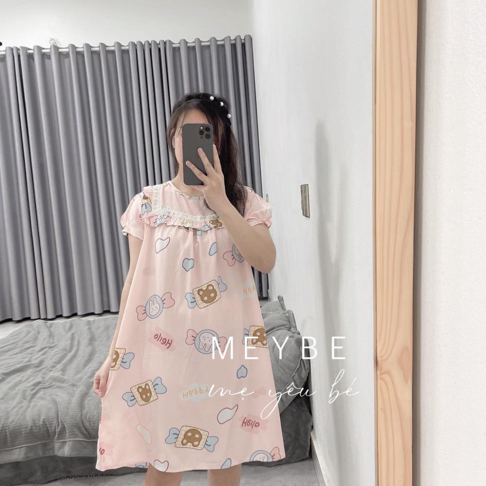 Váy bầu mùa hè thiết kế đầm ngủ đẹp kiểu suông vải lanh tole mát VN-2