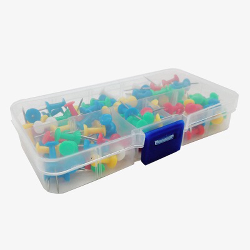 Set 100 chiếc đinh ghim bằng nhựa đầu hình tròn chuyên dùng để hỗ trợ trang trí tranh thủ công