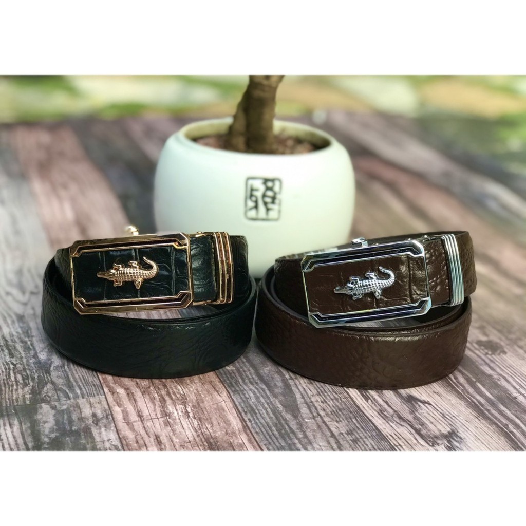 Thắt Lưng Da Nam Khóa Tự Động Cao Cấp Dây Nịt Nam Da Bò 100% Chính Hãng Mạ Vàng Bạc Nam Tính 4K62