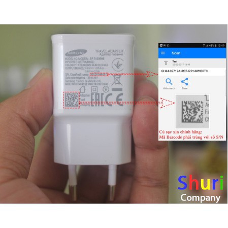 [Miễn Phí Ship 50K] Củ sạc Samsung chính hãng 5V - 2A và 9v - 1,67A - Bảo hành 6 tháng