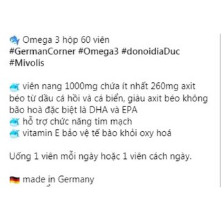 Viên uống dầu cá Omega 3(chính hãng Đức)60 viên