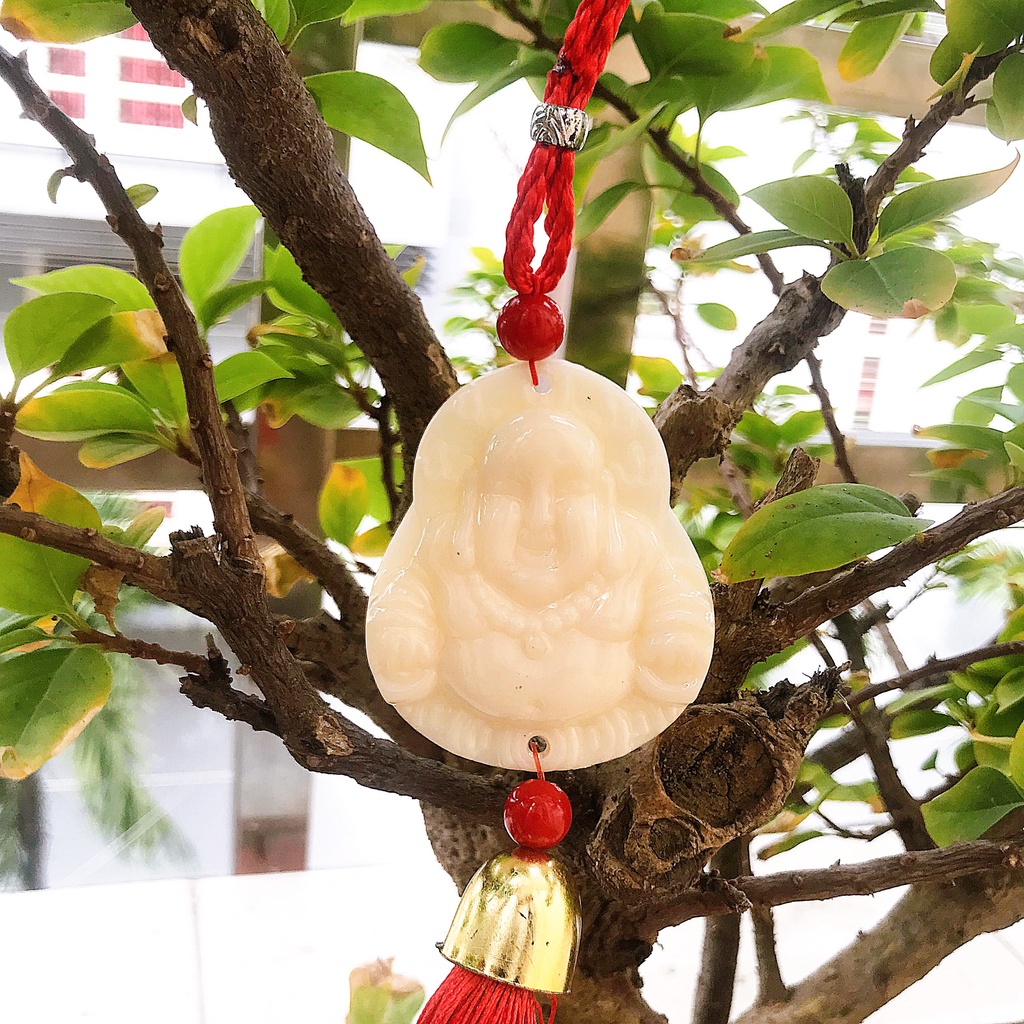 Dây treo phật Quan Âm , Di Lạc trắng phong thủy, thích hợp để trang trí