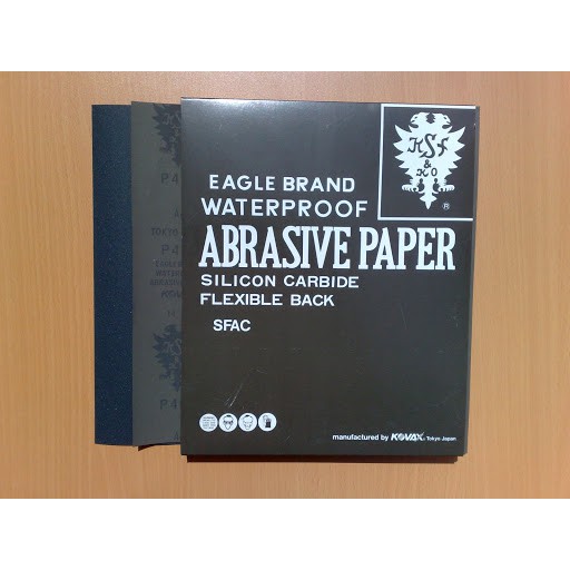 5 tờ giấy nhám Nhật 400 đen , 5 tờ giấy ráp chà xe máy, ô tô KOVAX , Nhập khẩu Nhật Bản