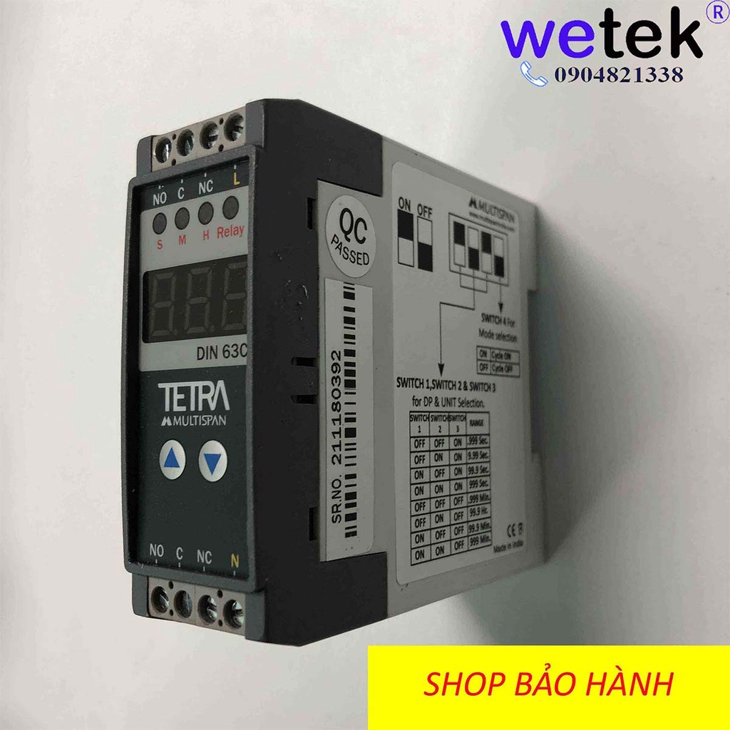 Multispan DIN-63C, Timer luân phiên thời gian tốt rẻ, màn LED hiện số, dải siêu rộng 1s tới 10 giờ, siêu chính xác, BH