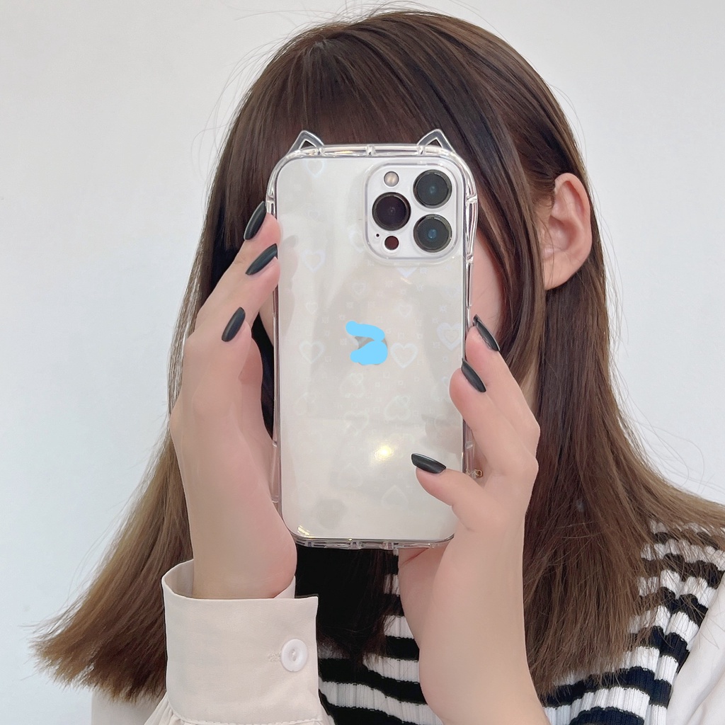 Ốp Lưng Chống Sốc Hình Tai Mèo Cho iPhone 14Promax 14Pro 14 13Promax 13Pro 13 12Promax 12 11Promax 11 XS 8 7P 8P
