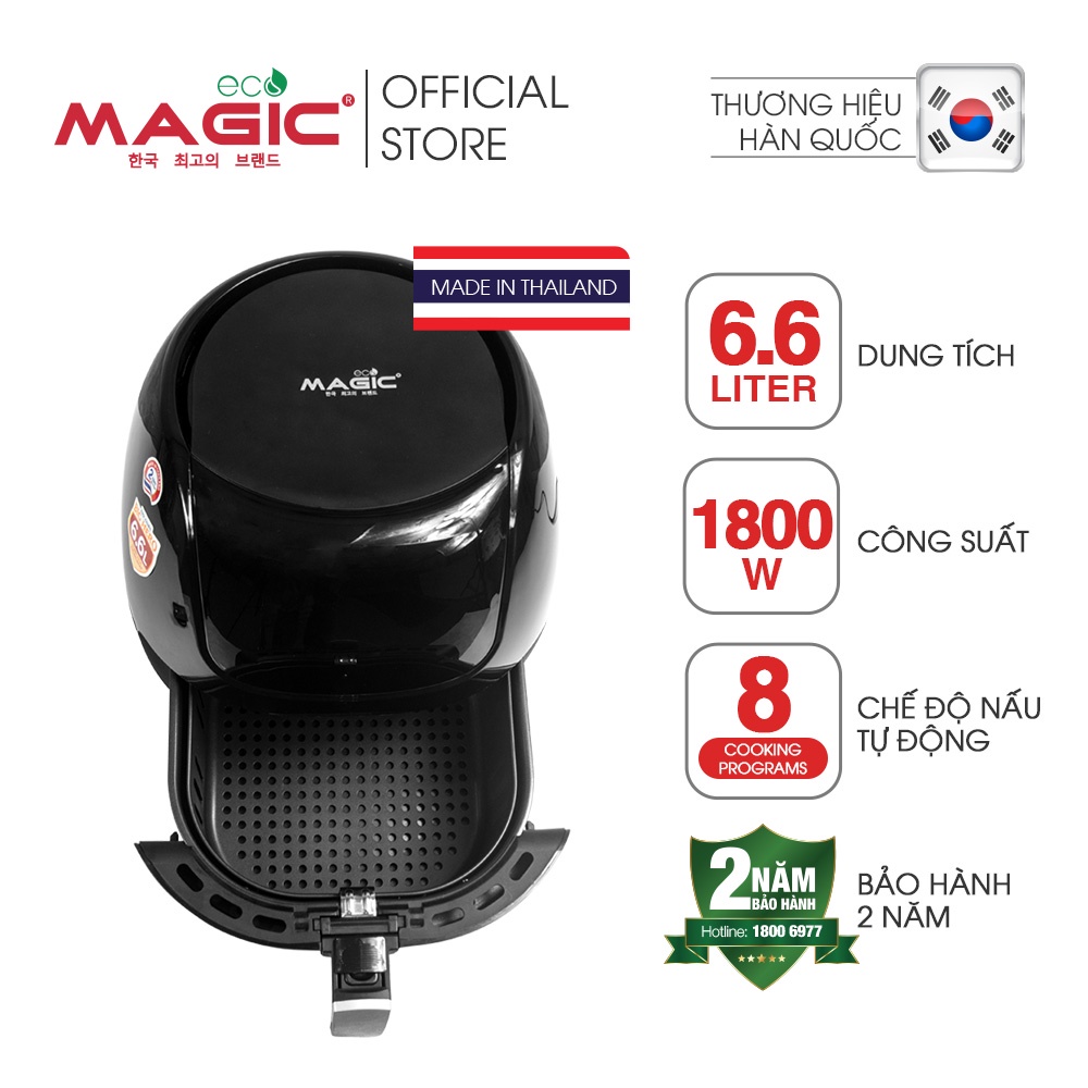 [Mã ELHADEV giảm 4% đơn 300K] Nồi chiên không dầu Magic Eco AC-110, dung tích 6.6 L