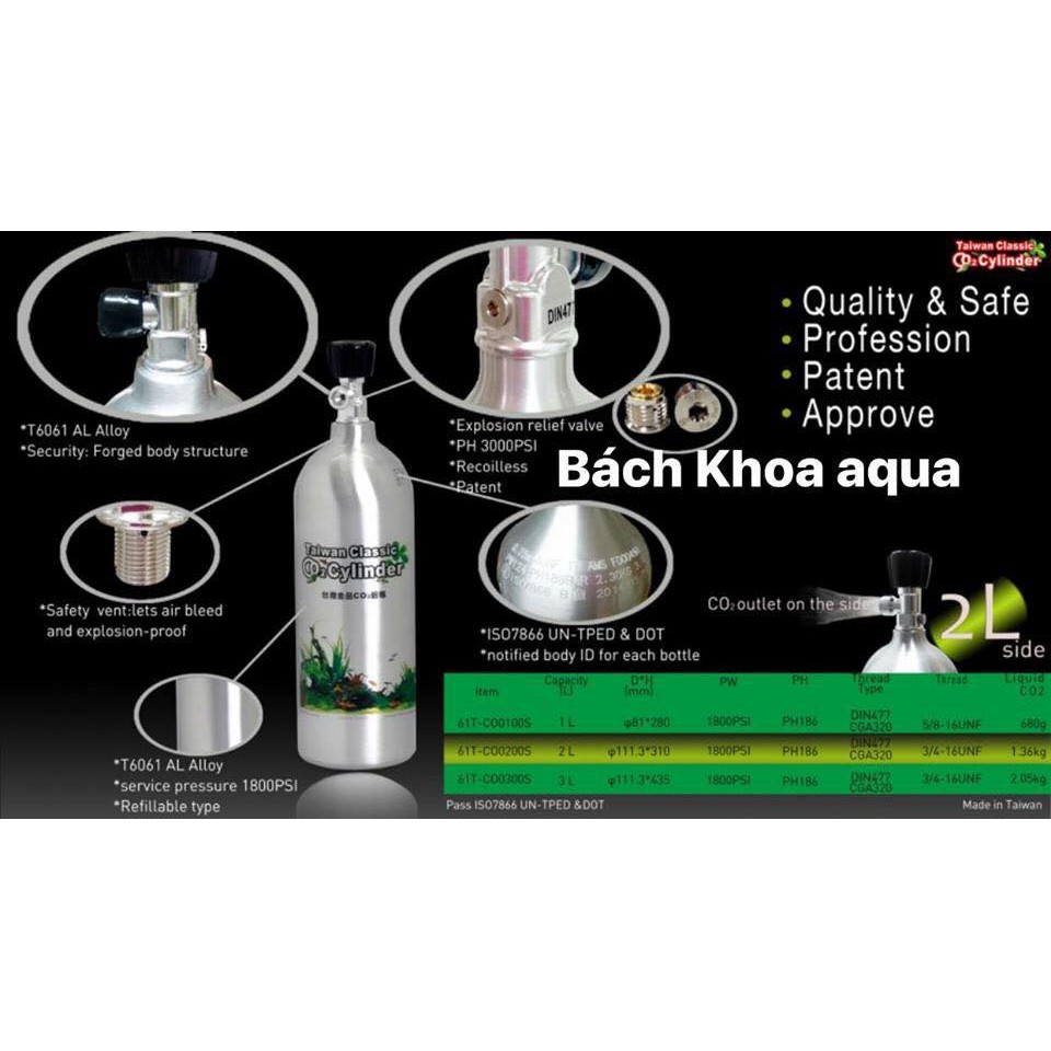 Bình CO2 Đài Loan 2kg