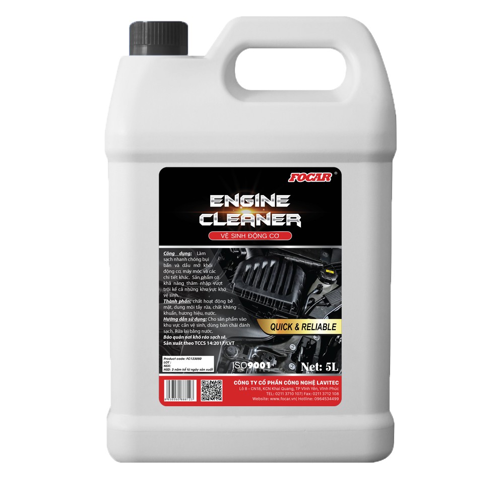 FOCAR Dung dịch vệ sinh động cơ oto Engine Cleaner 5 L