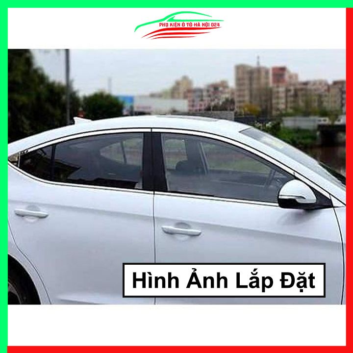 Bộ nẹp viền chân kính cong kính ACCENT 2018-2023 Inox sáng bóng chuẩn form xe