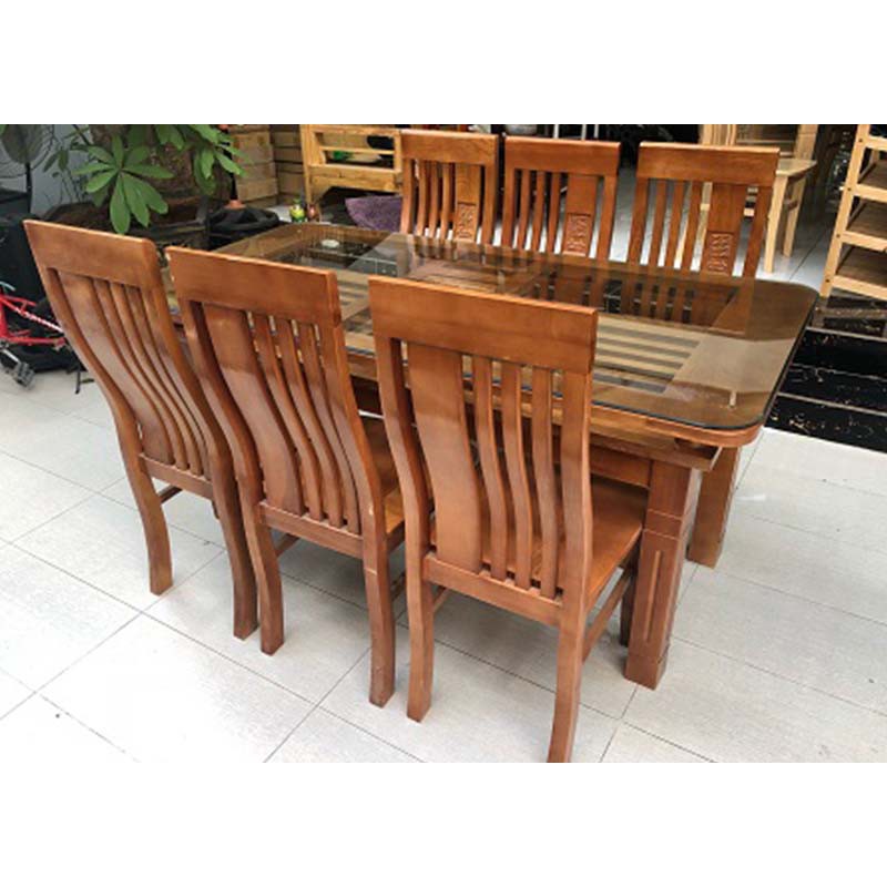 Bộ bàn ghế ăn 2 tầng gỗ Sồi Nga Giá rẻ, hàng đẹp được nhiều khách sử dụng