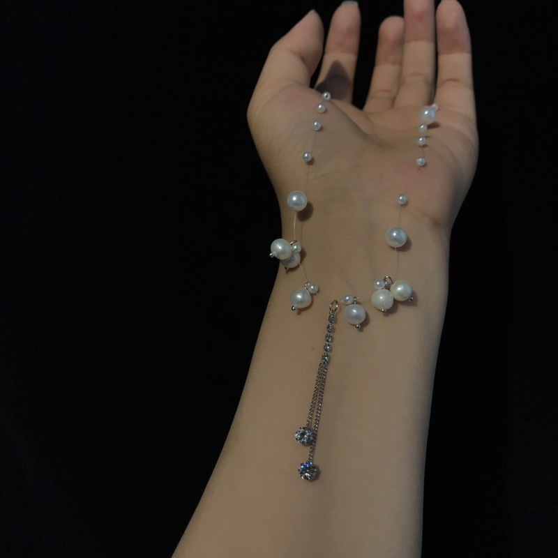 Vòng Cổ Choker Đính Hạt Ngọc Trai Kim Cương Thời Trang Dành Cho Nữ