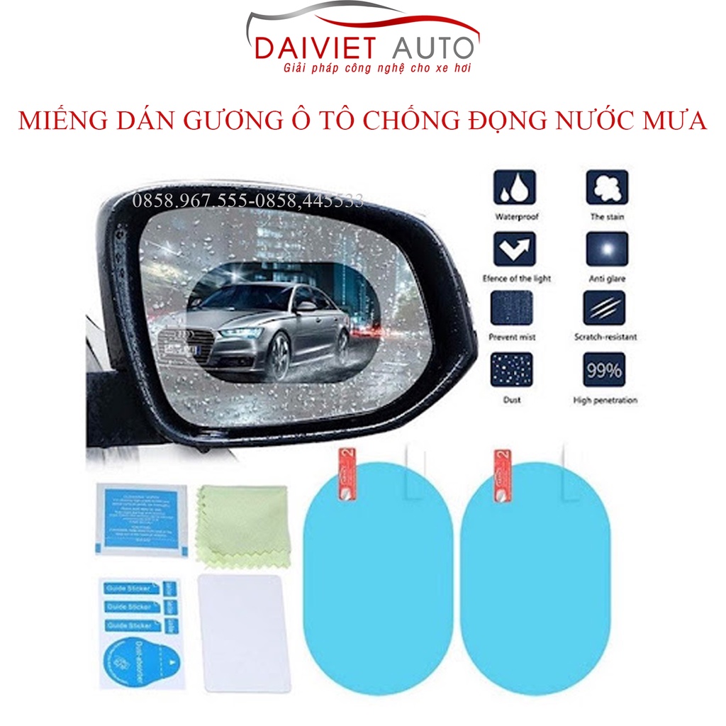 Dán Gương Chống Đọng Nước Ô Tô Cực Tiện Lợi Hình Vuông, Oval | Đại Việt auto