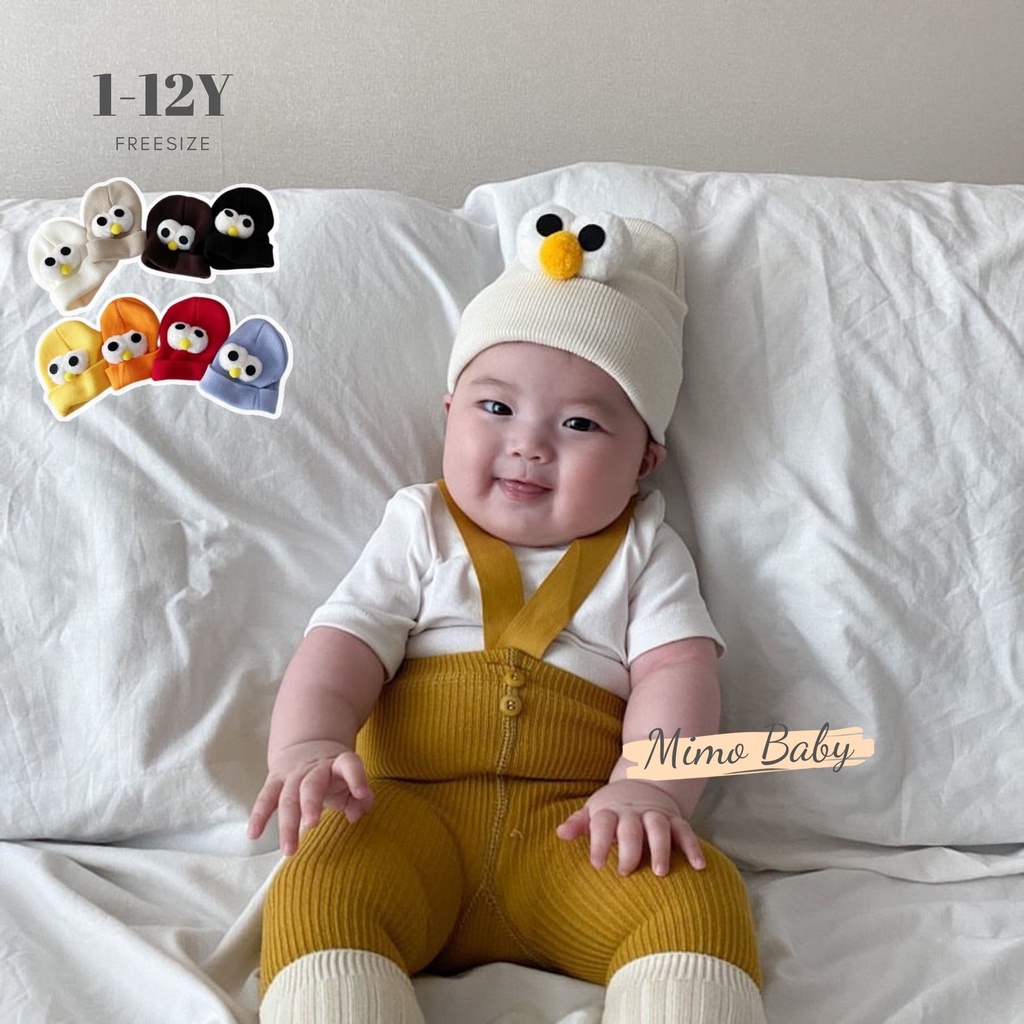 Mũ nón len mắt chim hoạt hình đáng yêu cho bé 1-12y Mimo baby ML34