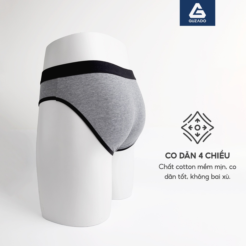 Quần lót nam tam giác Guzado Chất Cotton Cao Cấp,Mềm Mại,Kháng Khuẩn Cực Tốt,Mẫu Mới Nhất 2022 GBF2201