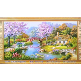Tranh thêu chữ thập Ngôi Nhà Tổ Ấm FJ0701 (237x124) chưa thêu