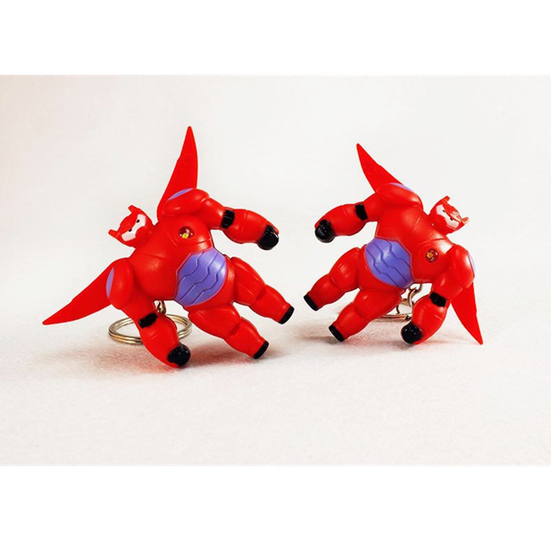 Móc khoá đèn LED âm thanh nhân vật hành động Big Hero 6 Baymax Hiro Hamada