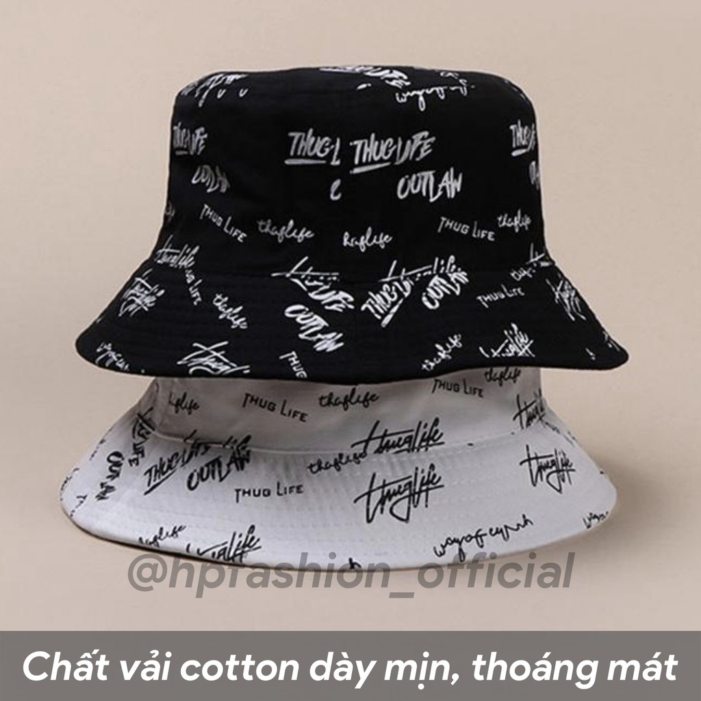 Mũ bucket 2 mặt Thuglife ❤️ Nón tai bèo vành tròn hoạ tiết nhiều màu sắc Ulzzang form unisex nam nữ