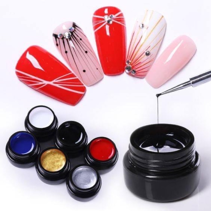 Gel nhện kéo sợi 6 hũ 6 màu