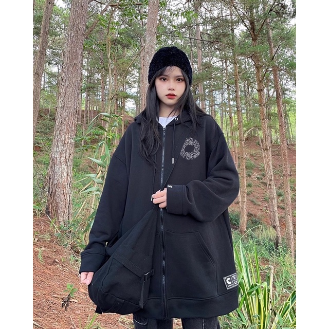 Áo Hoodie ZIp Circle Đen CHILICLUB