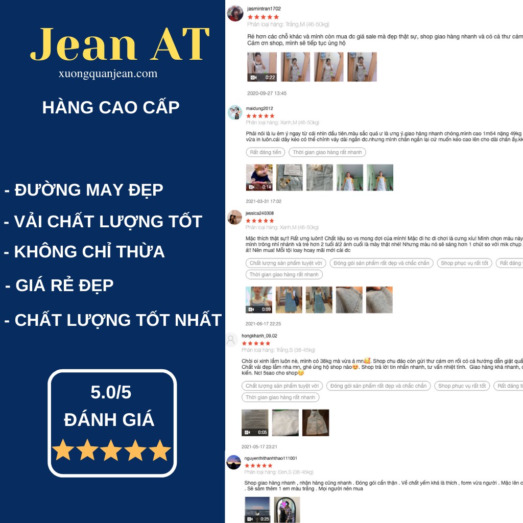 Yếm Váy Jean Rộng 2 Dây Cao Cấp 3 Màu Cá tính 3 size Ms: 093