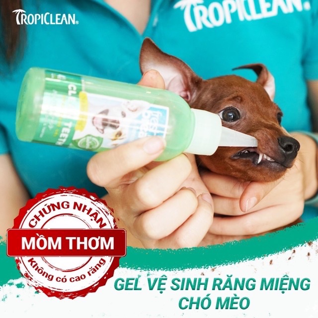 Gel làm sạch răng miệng có vị Tropiclean dành cho chó