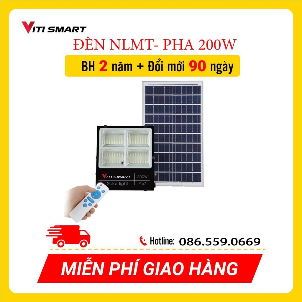 Đèn Pha Năng Lượng Mặt Trời VITI SMART Công Suất 40W - 60W - 100W -200W