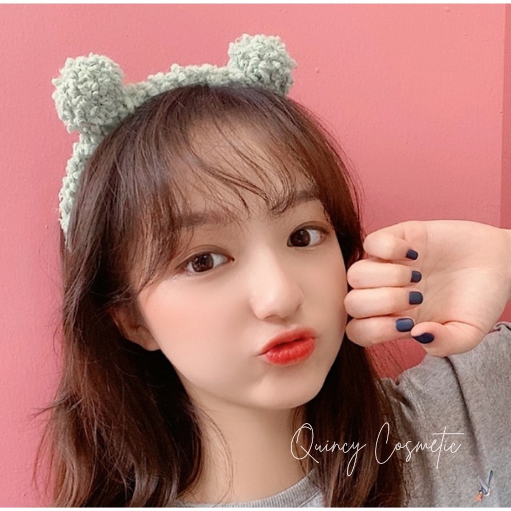 Băng Đô Cài Tóc, Bờm Tóc Lông Cừu Tai Gấu Dễ Thương - Băng Đô Rửa Mặt Trang Điểm Cho Nam Và Nữ QUINCY1141