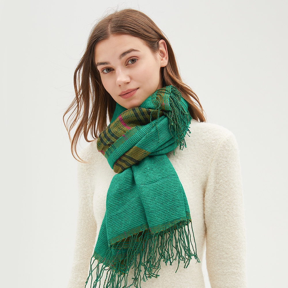 OhSunny Khăn Choàng Cổ Giữ Ấm Màu Sắc Tương Phản Thời Trang Thu Đông