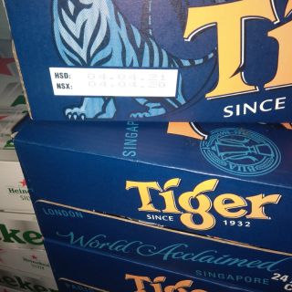 Bia tiger  thùng 24 lon date 04/4/2021