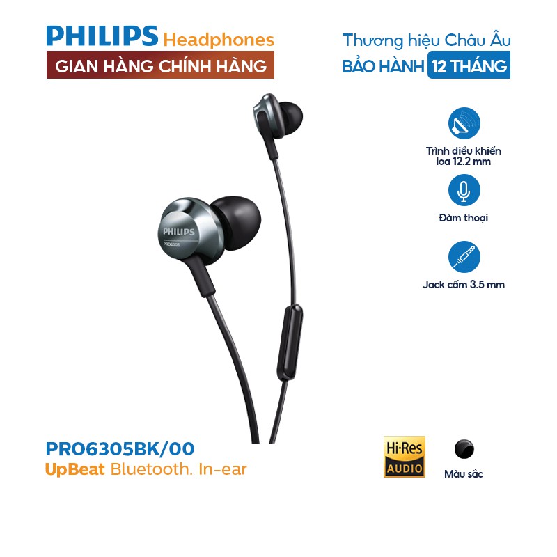 Tai nghe Philips PRO6305BK/00, Màu đen, Chính hãng phân phối.