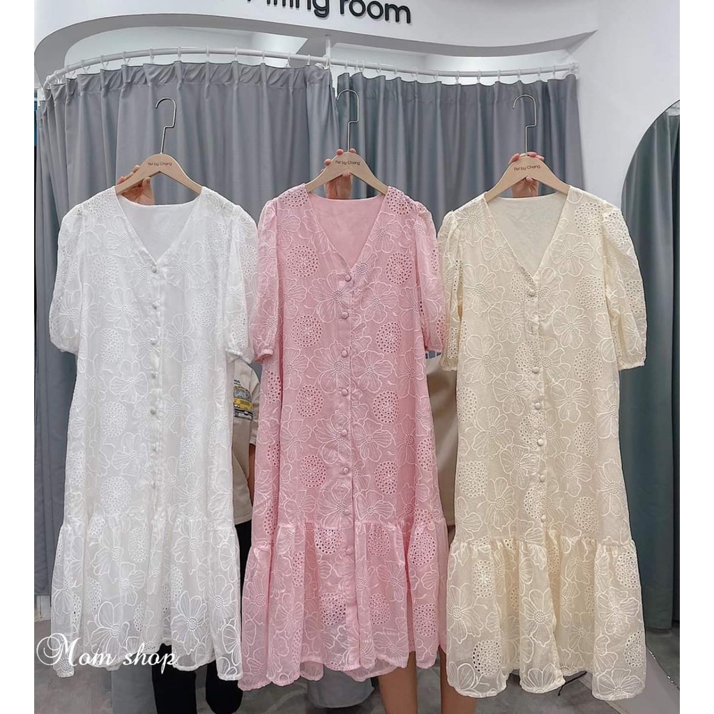 ĐẦM REN ĐUÔI CÁ CỔ V SIÊU SANG GỌN DÁng