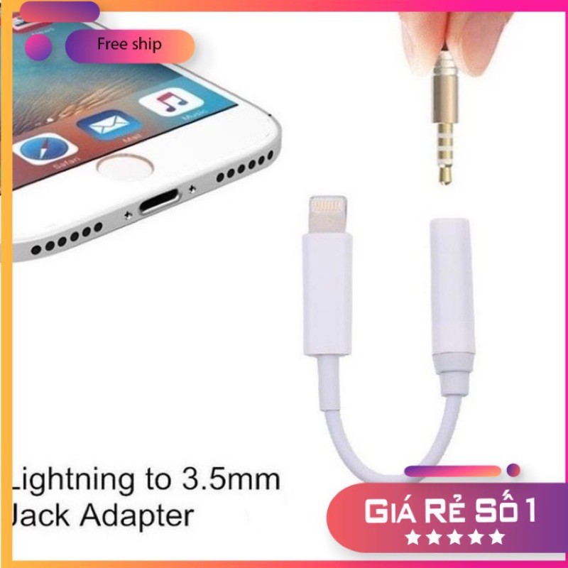 Dây jack chuyển đổi tai nghe lightning sang jack 3.5 mm tự động kết nối